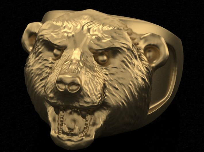Grizzly bear ring 3d printed Add a caption...