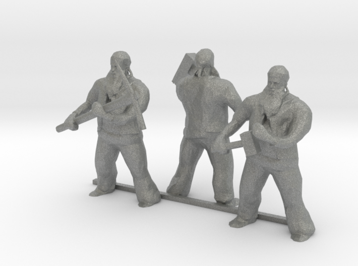 HO Scale Three Men with Tools 3d printed This is a render not a picture