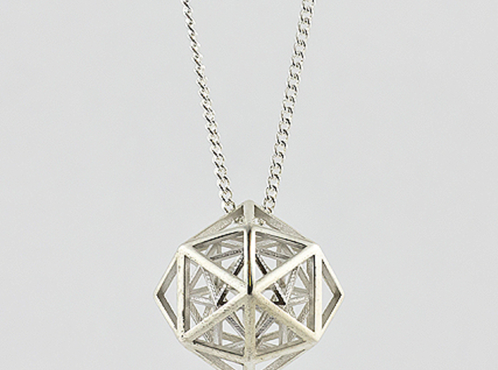 Faceted Icosa Pendant 3d printed