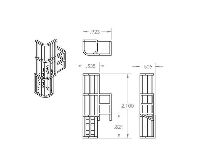Ladder Cage Platform Right 3d printed 