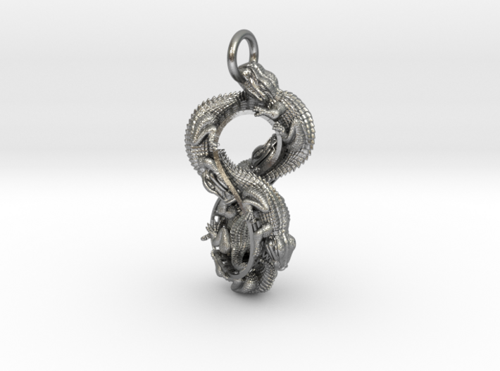 Reptile Möbius Pendant 3d printed