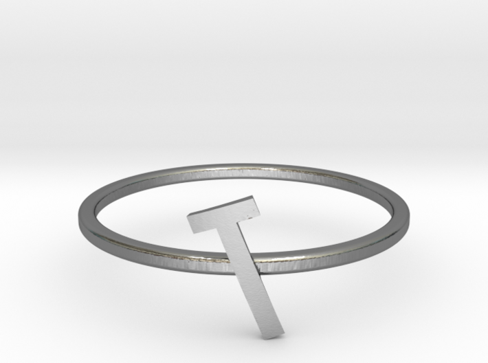 Letter T Ring 3d printed