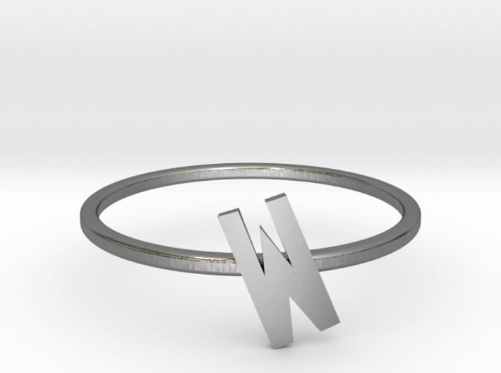 Letter W Ring 3d printed