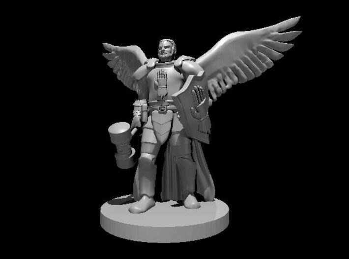 Aasimar Male Cleric with War Hammer 3d printed