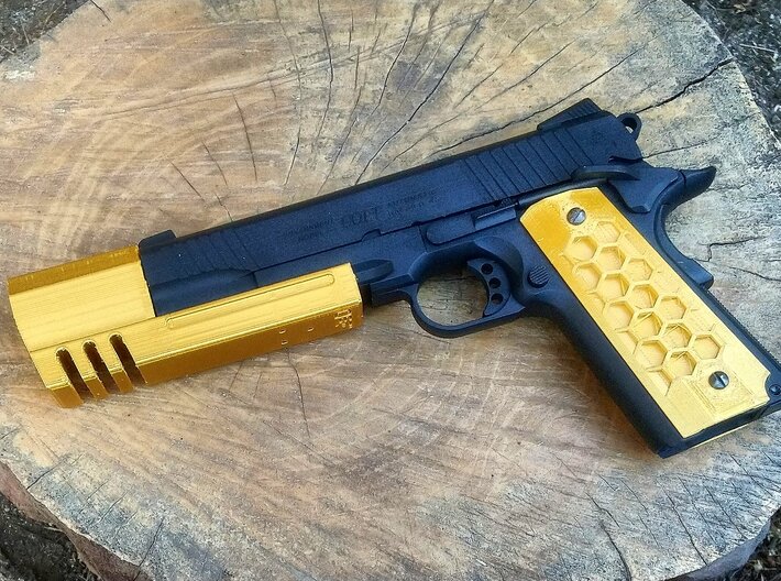 Match Weight Tomb Raider Compensator for 1911 3d printed