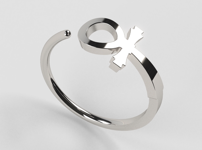 Ankh Cross Ring 3d printed