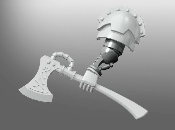 Powered Armor Arm - Cybernetic Prothesis 3d printed Weapon and shoulder pad not included
