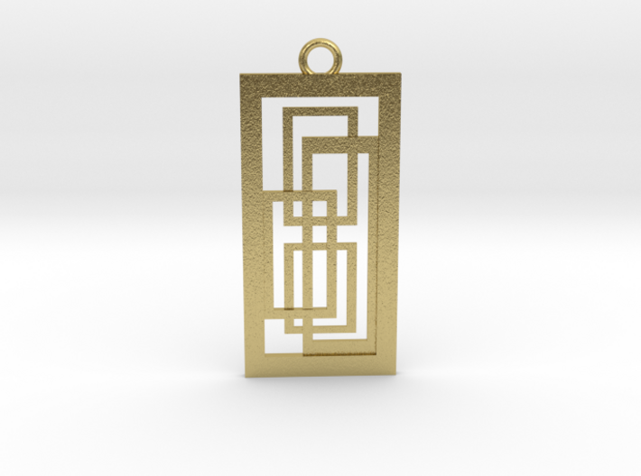 Geometrical pendant no.2 metal 3d printed