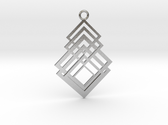 Geometrical pendant no.8 metal 3d printed