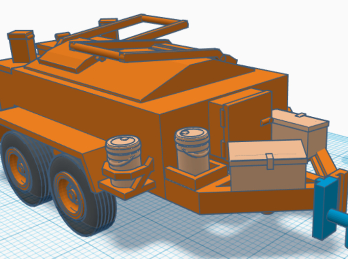 1/50th Roofing Tar Kettle Trailer 3d printed 