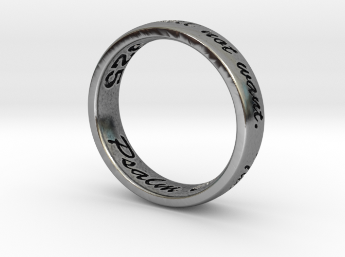 &quot;The Lord is my shepherd&quot; Wedding Band (Over-Flat) 3d printed