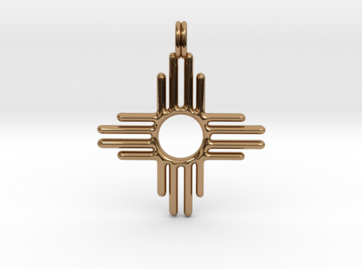 Native American, Solid Gold 14K, Zia Sun Gold 3d printed 