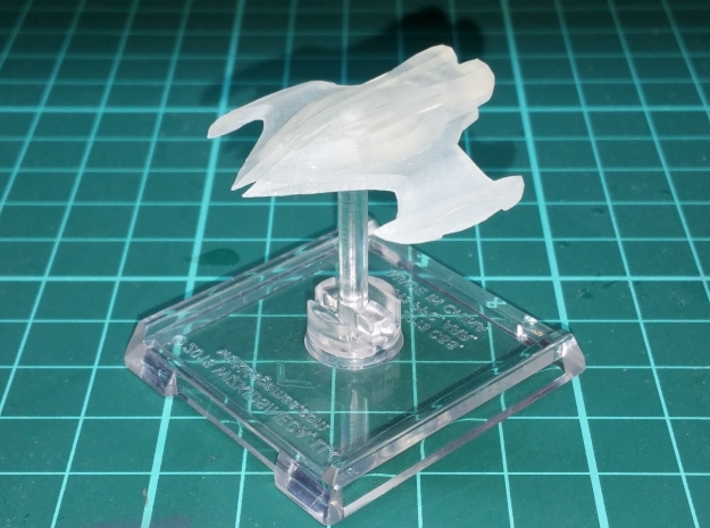 Dominion Strike Cruiser 1/4800 Attack Wing 3d printed Older, less detailed version, Smooth Fine Detail Plastic, mounted on a small Attack Wing base