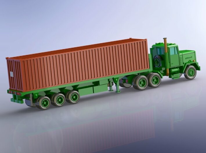 M915 Tractor w. M872 Semitrailer & Container 1/160 3d printed 