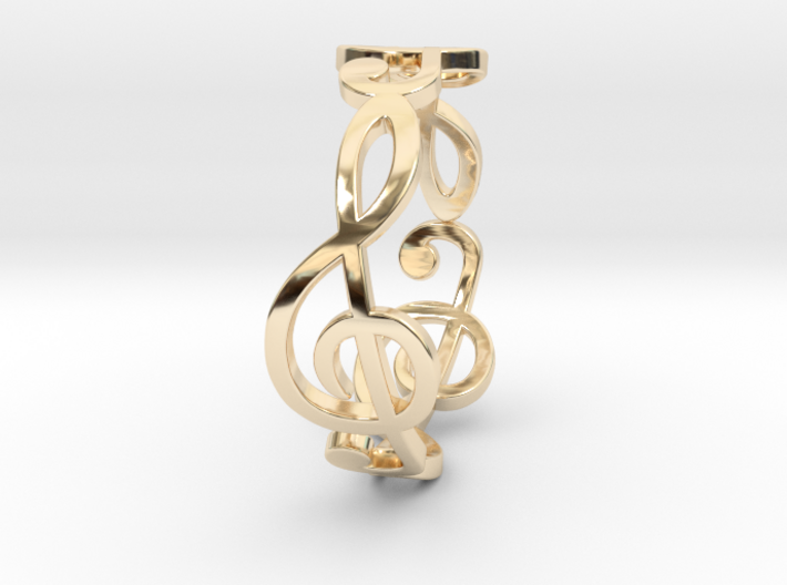 Treble Clef Ring 3 3d printed