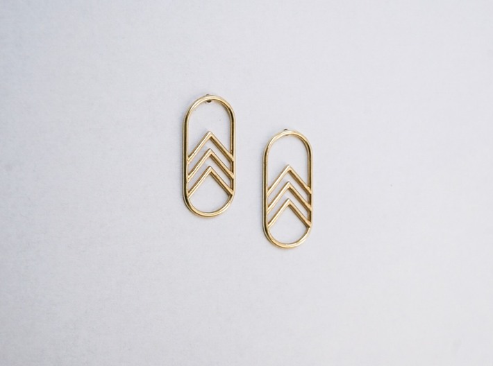 Feather Post Earrings 3d printed 