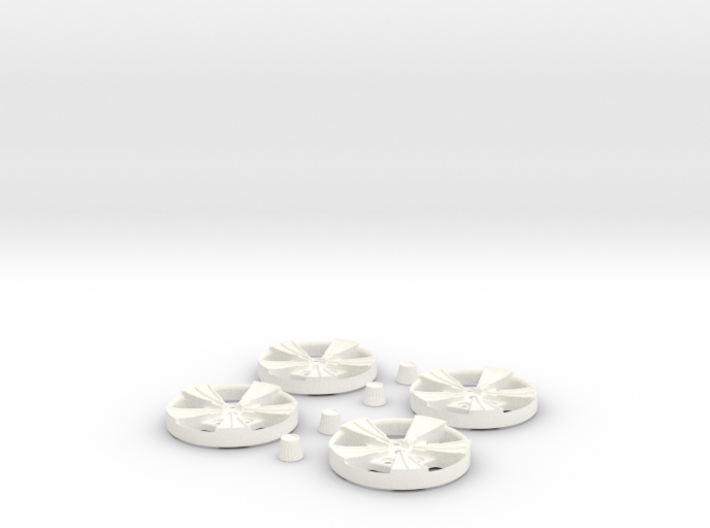 1/8 Radir Tri-Rib Wheel centers 3d printed