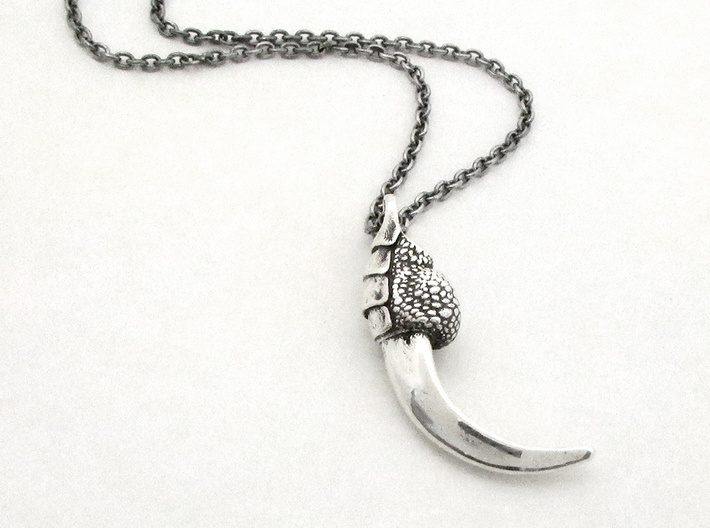 Raven Claw Talon Pendant 3d printed Raven claw talon pendant in antique silver