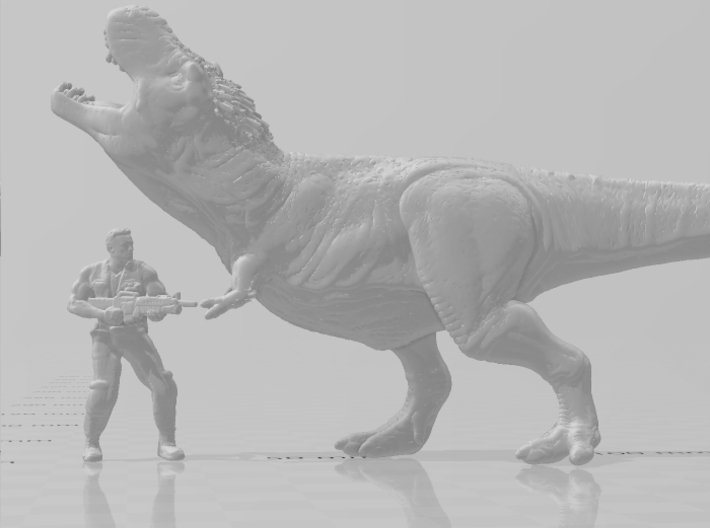 Jurassic Park T-Rex roaring Tyrannosaurus miniatur 3d printed 