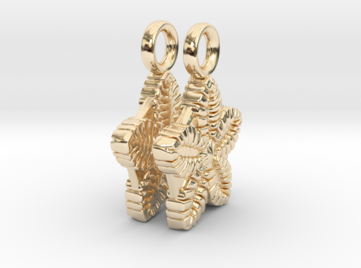 Crinoid Star Earrings - Science Jewelry 3d printed
