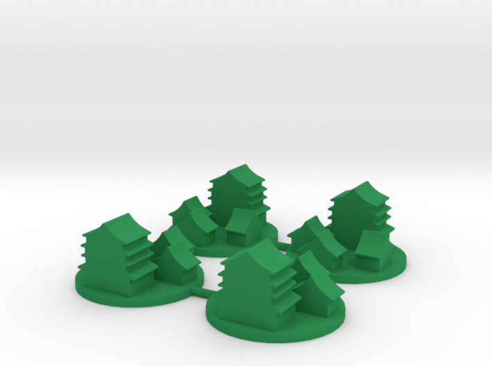 Ancient Asian-style City Token, 4-set 3d printed