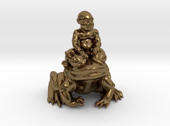 Putti On Frog 3 Inches Tall 3d printed