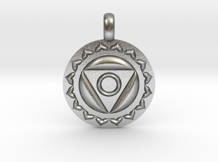 VISHUDDHA Throat Chakra Symbol Pendant 3d printed