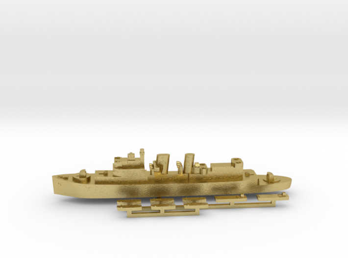 HMCS Prince David &amp; landing craft 1:1800 3d printed