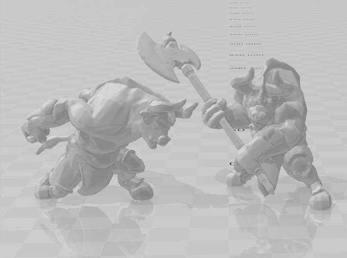 Minotaur with Axe DnD miniature games rpg dungeons 3d printed 