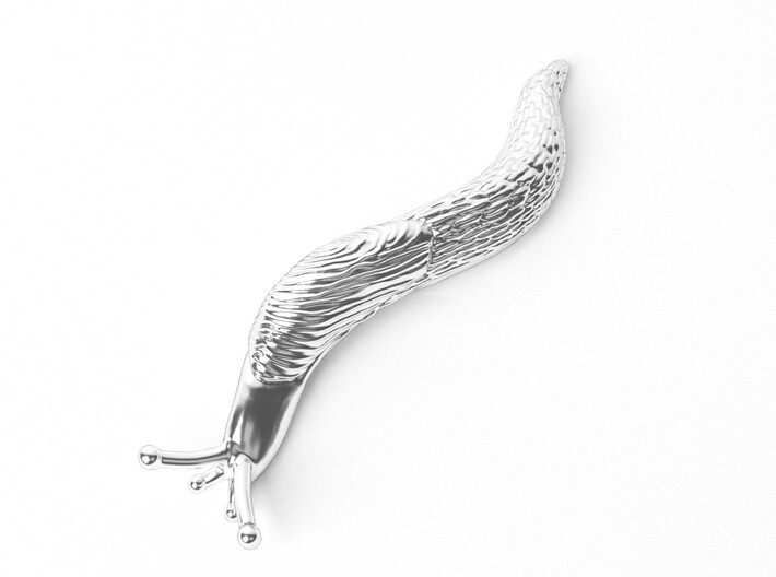 Slug Lapel Pin - Science Jewelry 3d printed slug lapel pin in polished silver