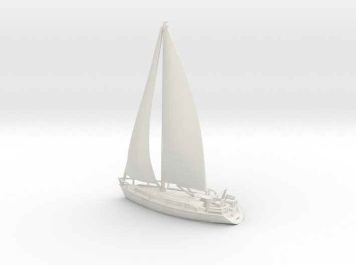SailBoat 02 with sails. N Scale (1:160) 3d printed
