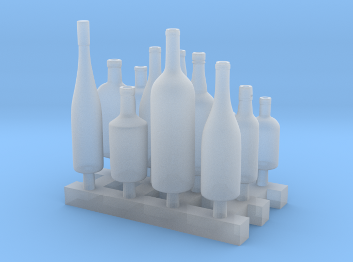 Liquors Bottles (3) 1:24 3d printed