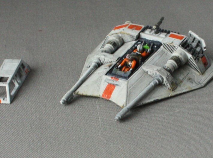Snow speeder, Closed Canopy and Flaps, 1:144 3d printed Fantastic paintwork and modelling by Blake Hartman. https://www.flickr.com/photos/156373556@N06/sets/72157673678672707/