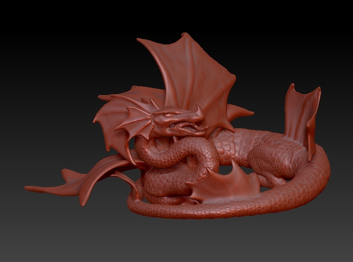 Finned Dragon 3d printed 
