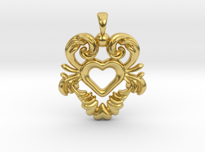 Swedish Folk Art Jewelry Kurbits Heart Dalarna 3d printed