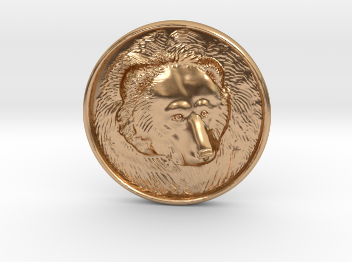 Grizzly Bear Coin 3d printed