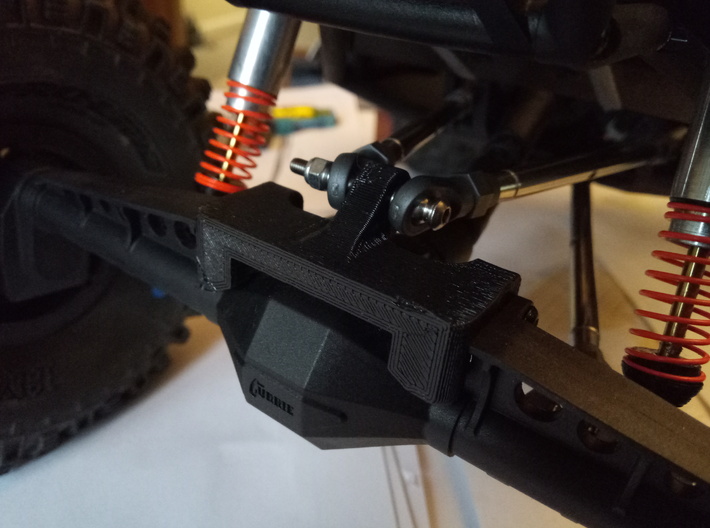 Axial Capra Rear Upper Link Riser 3d printed Prototype with 97mm shocks installed