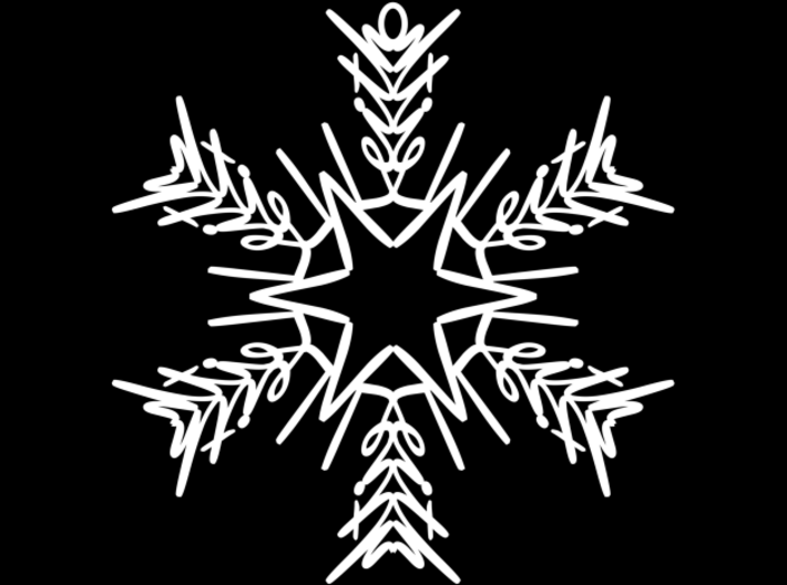 Keith snowflake ornament 3d printed