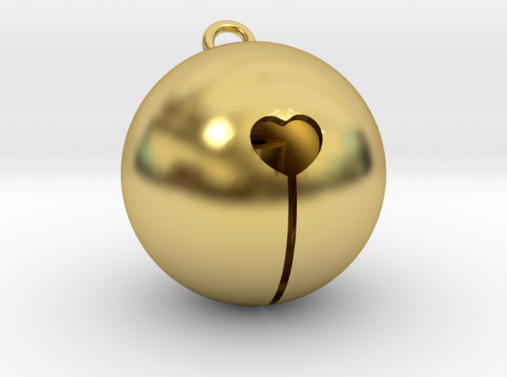 Kawaii Jingle Bell 2cm Golden Christmas Cat 3d printed