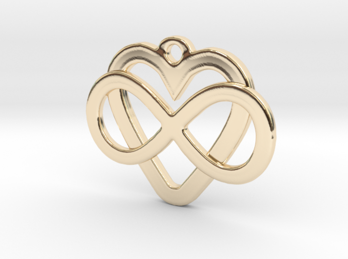 Infinity Heart Pendant 3d printed