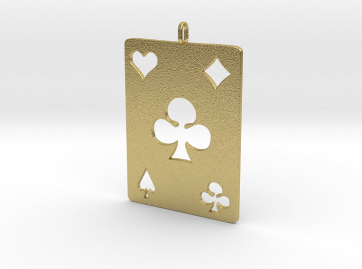 Ace of clubs, pendent 3d printed