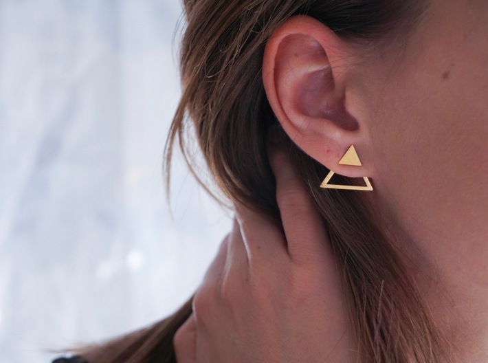 Triangle Shoots Stacking Earrings - PART 2 3d printed