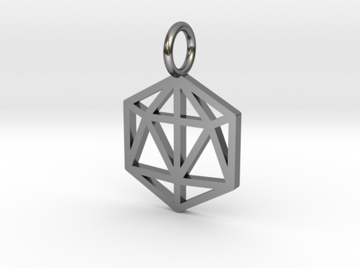 GG3D-024 3d printed Geometric origami lines pendant