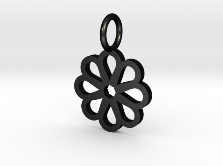 GG3D-030 3d printed Geometric origami flower pendant