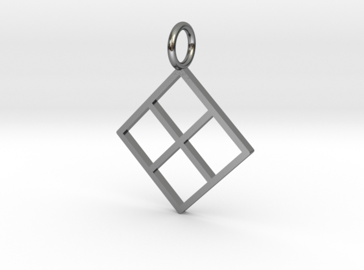 GG3D-035 3d printed Geometric origami squares pendant