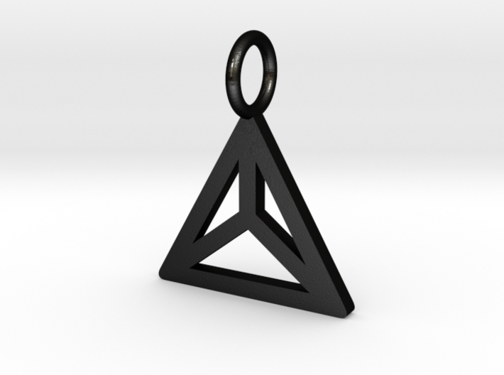 GG3D-036 3d printed Geometric origami triangular mountain pendant