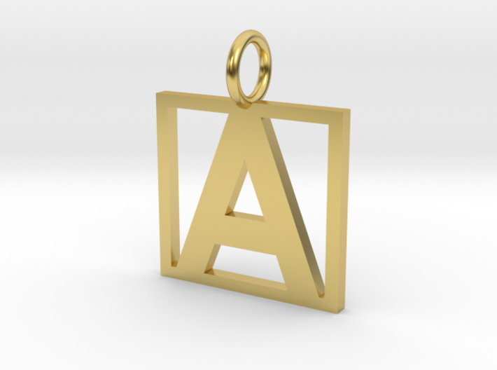 GG3D-038 3d printed The letter A pendant