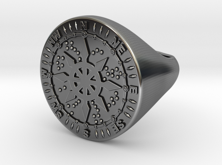 Compass Ring 18 mm 3d printed