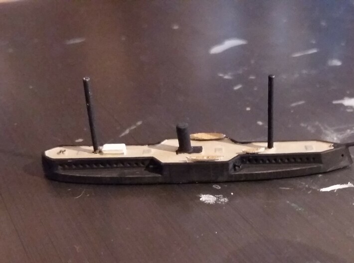 1/1250 Fethi Bulend Class Ironclad 3d printed Painted by Proflutz