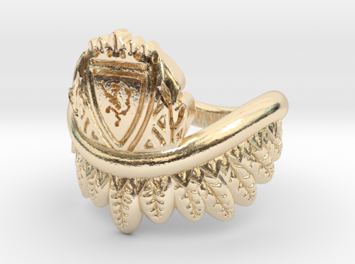 Good Omens: Aziraphale's Ring 3d printed 14K Gold Plated Brass